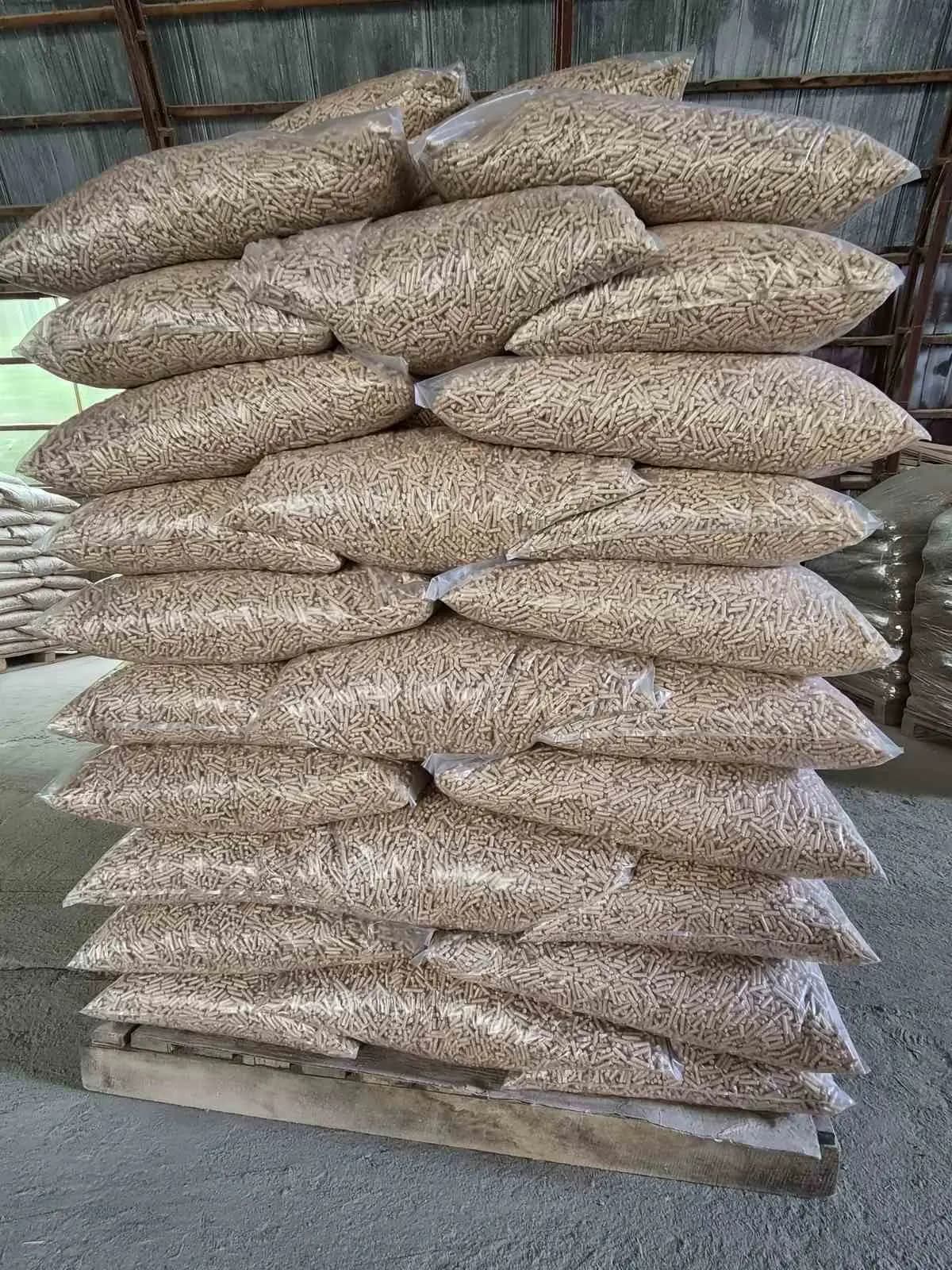 Bagged pine pellets
